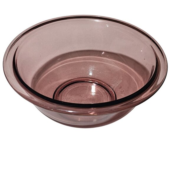 Pyrex Visions Cranberry Glass Mixing Bowl 7" Corning 1lt vtg USA kitchen cooking - Picture 2 of 4